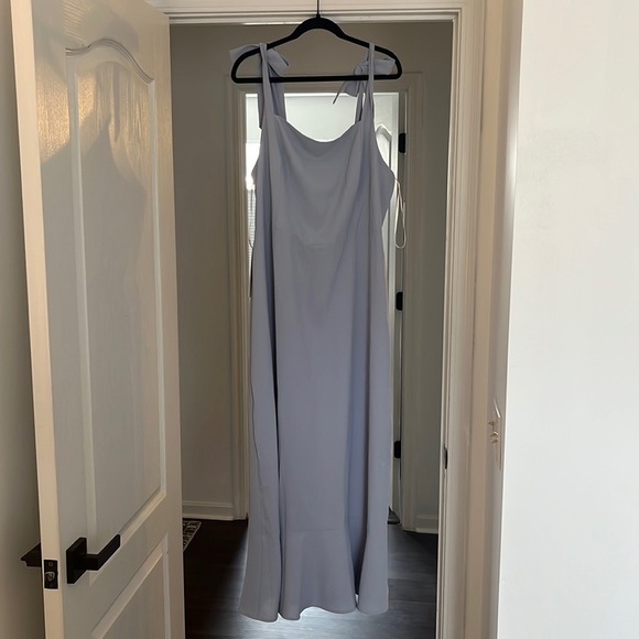 Love Of Romance French Blue Tie-Straps Ruffled Midi Dress NWT - Picture 3 of 10